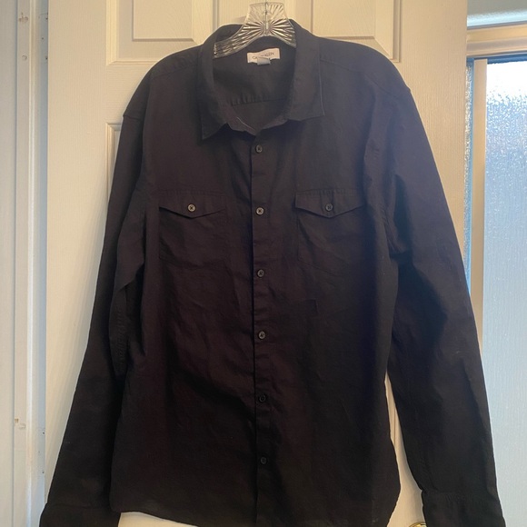 Calvin Klein Black Casual Button Down Shirt - Picture 2 of 9